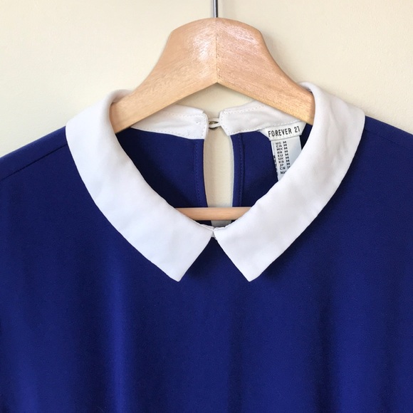 Deep blue collared mini dress - Picture 4 of 5